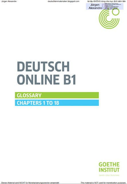 Deutsch Online B1 - Glossary Chapter 1 to 18